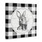 Stupell Industries Detailed Easter Bunny Drawing Spring Plaid Border Canvas Wall Art